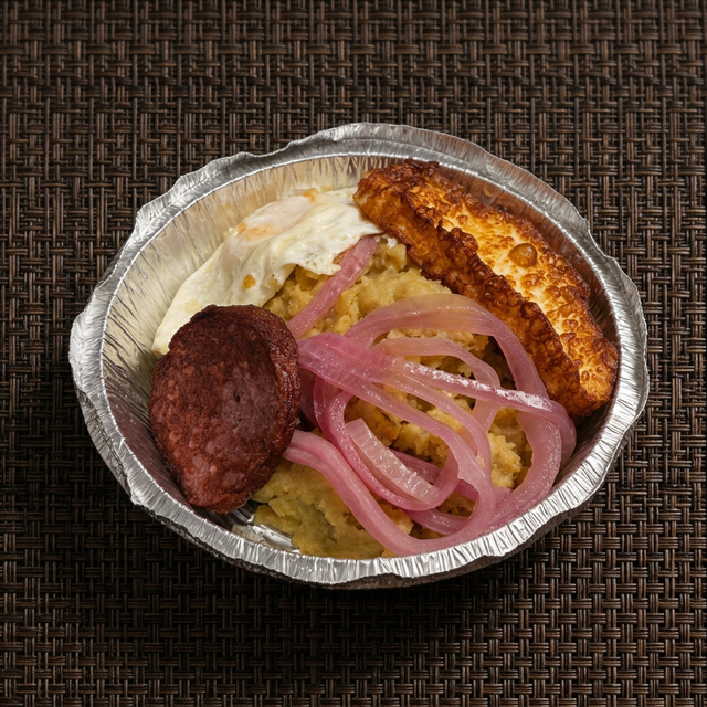 Mangu - 1 queso, 1 salami, 1 huevo.